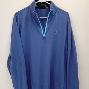 Greyson Tate Mockneck Men's Large Quarter-Zip Blue